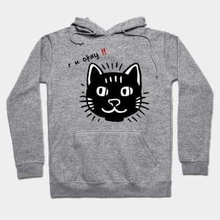 Cute Black Cat"r u okay" Hoodie